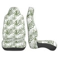 thumbnail image 3 of Easy to Install Car Universal Seat Cover, White Bamboo Pattern Four Seasons Universal Front Seat Cover, 2-Piece, 3 of 8
