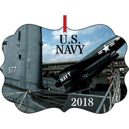 U S Navy 2018 Elegant Semigloss Aluminum Christmas Ornament Tree