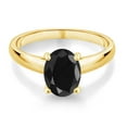 thumbnail image 2 of Gem Stone King 2.50 Ct Oval Black Sapphire 10K Yellow Gold Ring, 2 of 4