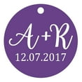 thumbnail image 1 of 100 Pcs Rond Fait sur Mesure Hang Tags Personnalisé Initiale Cadeau de Faveur de Mariage Papier Tags, 1 of 1