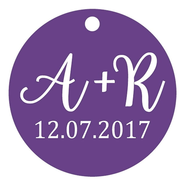 100 Pcs Rond Fait sur Mesure Hang Tags Personnalisé Initiale Cadeau de Faveur de Mariage Papier Tags