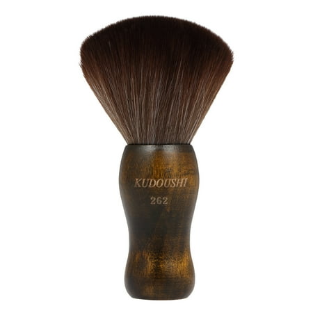 Wooden Hair Brush Bass KUDOUSHI Largr Hair Cutting Neck Duster Brush Professional Barber Natural Fiber Wooden Handle Cutting Kits Salon Hair Removal Brush Broken Hairbrush ()
