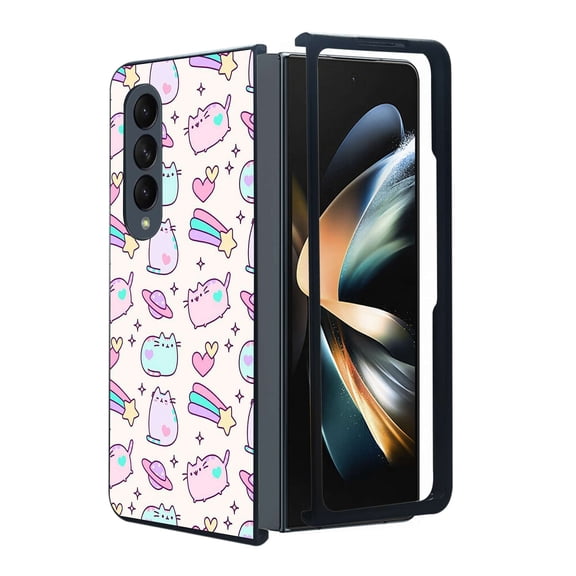 ANJ  Protective Snap-On Design Printed Case Compatible with Samsung Galaxy Z Fold 4 - Cartoon Cats