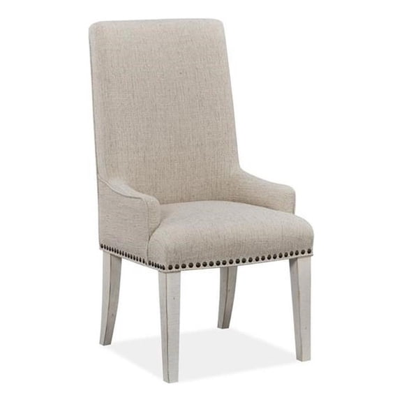 Bowery Hill Traditional Solid Pine Wood Upholstered Host Side Chairs (Set of 2)