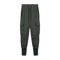 SWSMCLT Men's Casual Pants Lightweight Cargo Pants Camo Sweatpants Drawstring Track Pants Soft Fashion Thin Pocket Ankle Army Green Large