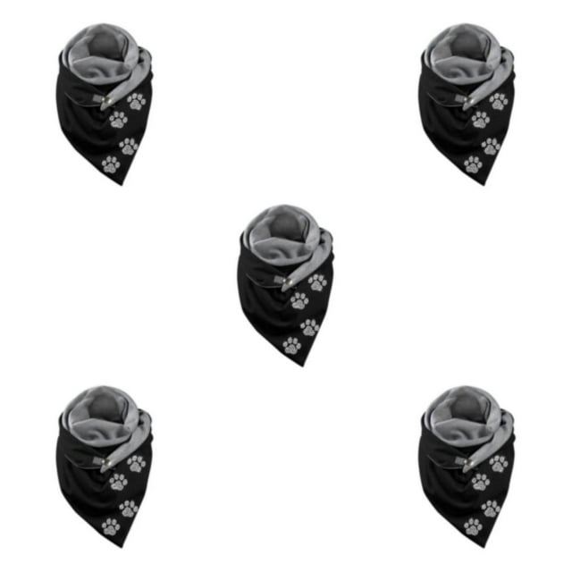 Guardoinrt Foulards Écharpe Casual Style Rétro Tête Wrap Chaud Coton Foulard Patte de Chat 175CM 5Set