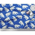 thumbnail image 2 of Soimoi Blue Poly Georgette Fabric Polar Bear Animal Printed Fabric 1 Yard 52 Inch Wide, 2 of 3