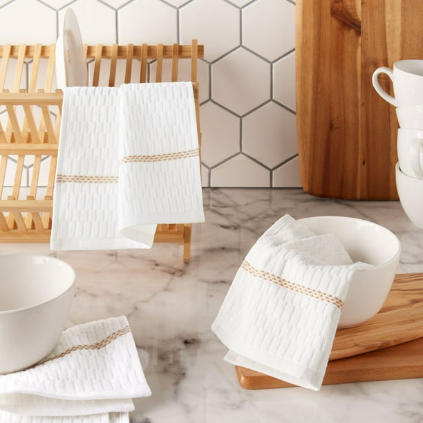 Clorox Barcode Cotton Dish Cloth, Tan, 3 Pack