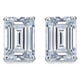 thumbnail image 1 of JeenMata Pendientes Minimalistas con Solitario de Diamantes de Talla Esmeralda de 0,5 Quilates Bañados en Oro Blanco de 18 K sobre Plata, 1 of 3