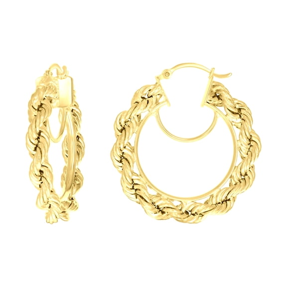 10k Yellow Gold Womens Fancy Twisted Rope Hoop Earrings 5mm-31 Jewelry Gift for Women