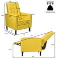 thumbnail image 2 of Gymax Set of 2 Push Back Recliner Chair Fabric Tufted Single Sofa w/ Footrest Yellow, 2 of 10