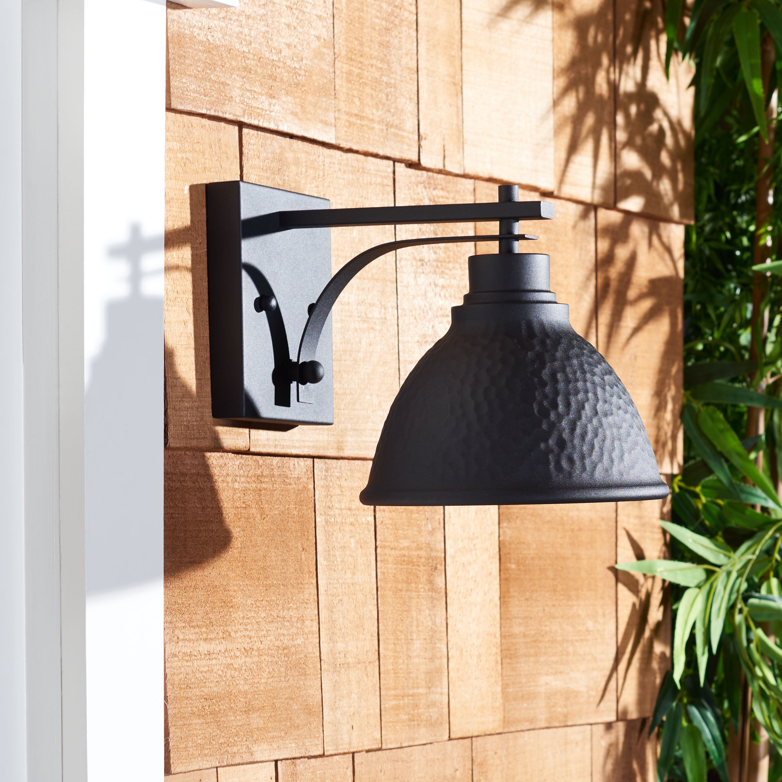 SAFAVIEH Melila 2-Light A19 Black Steel Wall Sconce with Black Shade, Set of 2
