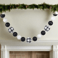 thumbnail image 3 of Craig Bachman Check Ball Holiday Garland, Black/White, 3 of 4