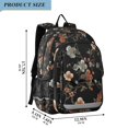 thumbnail image 2 of FORMRS Unisex School Backpack 17" Student Travel Bag with Laptop Compartment, Black Flowers, 2 of 7