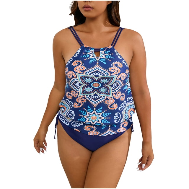 Bikinis Sets for Women Womens Spring Plus Size Conservative Skirt Style Two-piece Swimsuit Suit