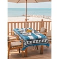 thumbnail image 2 of Outdoor Tablecloths with Umbrella Hole & Zipper, Blue Anchor Rectangle Tablecloth 52x70 Inch, Nautical Summer Beach Coastal Ocean Art Waterproof Table Cloth, Patio/Pool/Picnic Table Covers, 2 of 8