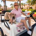 thumbnail image 3 of Golf Cart Seat Covers for 2 Seater, Hello Summer Soft Microfiber Cart Seat Towel Blanket, Pink Ice Cream Truck Watercolor Absorbent Breathable Non Slip Bench Seats Protector for Golf Course 51"x31", 3 of 9
