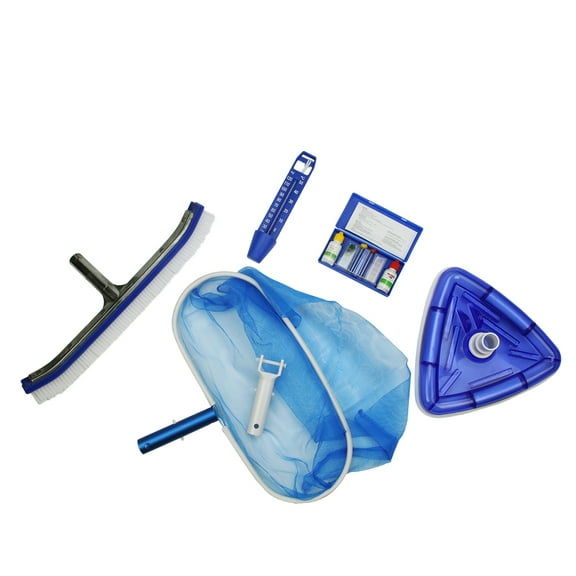 Pool Central 5-Piece Swimming Pool Cleaning and Water Testing Kit