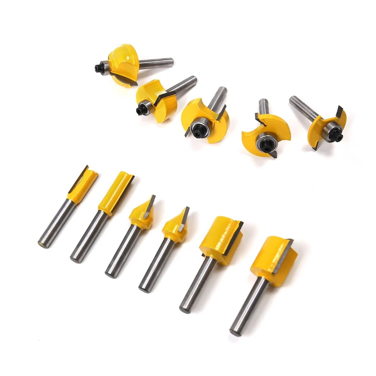 100Pcs/Set 1/4 Inch Shank Tungsten Carbide Router Bit Woodworking Milling Cutter ,Safety and Durable
