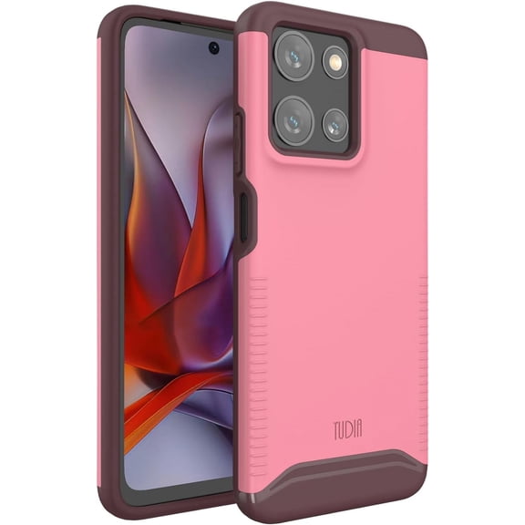 TUDIA Merge Case for Motorola Moto G 5G 2025/Moto G Play 2026, Shockproof Dual Layer Protective Cover, Smokey Pink