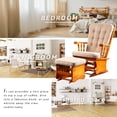 thumbnail image 4 of WLVOS Nursery Collection Kids Antique Rustic Rubber Wood Glider Rocking Chair with Ottoman, Antique Espresso, 4 of 6
