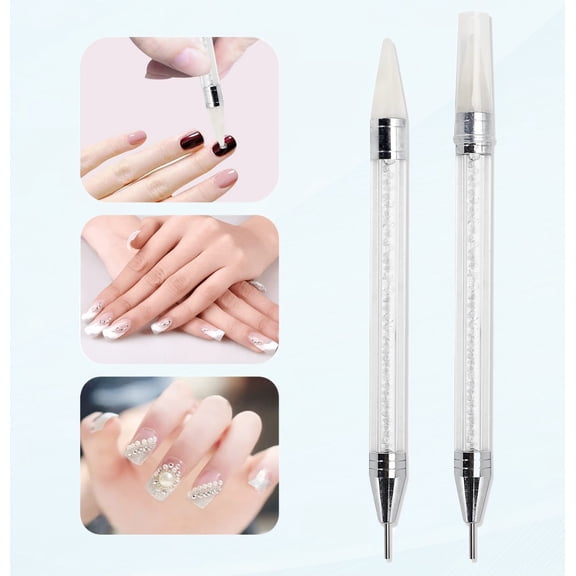 2Pcs Rhinestone Dotting Pen with Rhinestone Applicator, Nail Art DIY Tool