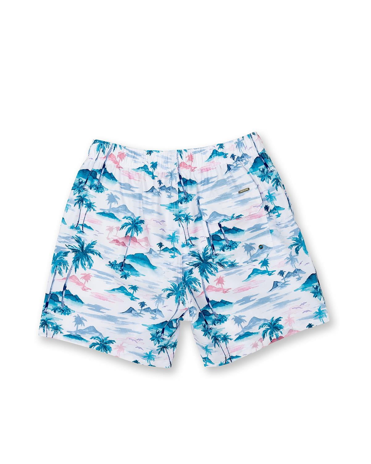 Boys Swim Shorts Dry Fast 4 Ways Stretch Swimming Trunks with Fun Designs, Paradise White, Size: 4, Endless Summer