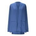 thumbnail image 5 of Sevevn Cardigan Sweaters for Women Women's Solid Color Long Sleeve Casual Tops Blouse With Pocket Cardigan Coat Beach Vacation Clothes for Women Blue S, 5 of 7