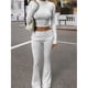 thumbnail image 5 of Camiseta Deportiva de Larga con Cuello Redondo y Pantalones de Yoga para Mujer, Estilo Chic, Ropa Informal Deportiva para Otoño e Invierno. M, 5 of 10