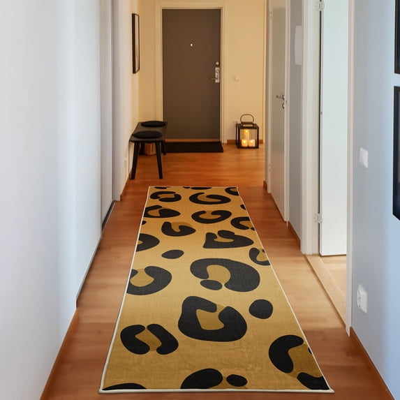 Animal Decorative Rug, Leopard Animal Skin Pattern in Abstract Style Wild Safari Jungle Theme, Quality Carpet for Bedroom Dorm and Living Room, 6 Sizes, Earth Yellow, by Ambesonne