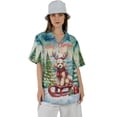 thumbnail image 4 of Merry Christmas Santa Reindeer Antlers Poodle Sleigh Xmas Winter Holiday Hawaiian Shirt Breathable Summer Unisex Merch Poodles Dog Lover Gifts Idea - 00023, 4 of 6