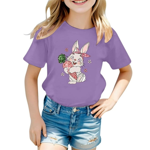 HNMKIU T-Shirt à Manches Courtes Imprimé Mode Décontractée pour Filles, Élégant et Confortable pour un Usage Quotidien