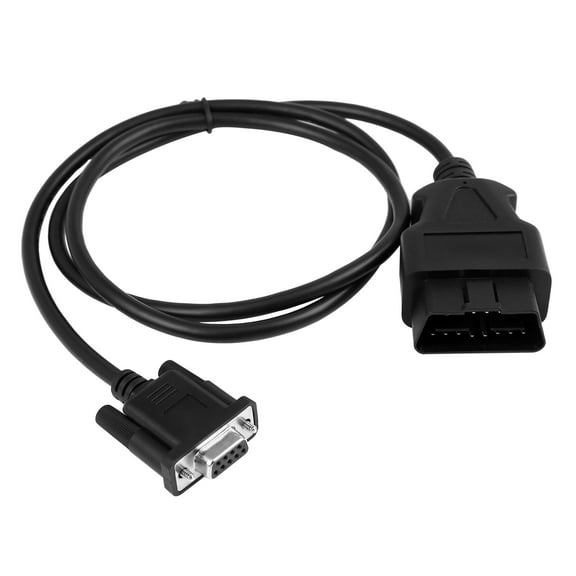 Unique Bargains DC 12V 16 Pin to 9 Pin OBD2 Serial RS232 Diagnostic Connector Cable 100cm Length