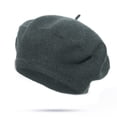 thumbnail image 2 of Women's French Beret Hat Solid Color Classic Traditional Artist Cap Dark Gray2 One Size, 2 of 3