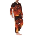 thumbnail image 2 of Sikiie Fiery Dragons Castle Attack Mens Pajama Set, Soft Warm Long Sleeve Sleepwear, Cozy Button-Down Pjs for Men-Medium, 2 of 7