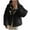 Black, variant on Winter Hooded Coat for Women Thermal Cozy Full-Zip Puffer Jacket Casual Loose Solid Long Sleeve Cotton Outerwear with Pockets Yellow M