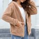 thumbnail image 5 of Chaquetas y abrigos casuales de manga larga con capucha para mujer, con capucha, de un solo pecho, de manga larga, de color liso, de felpa de doble cara, chaqueta casual de manga larga con capucha, su, 5 of 6