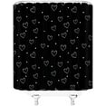 thumbnail image 4 of Black Heart Shower Curtain Valentine''s Day Romantic Love Sweet Lover Minimalist Modern Bathroom Decor Curtains Set with Hooks, 35" W x 70" H, 4 of 6