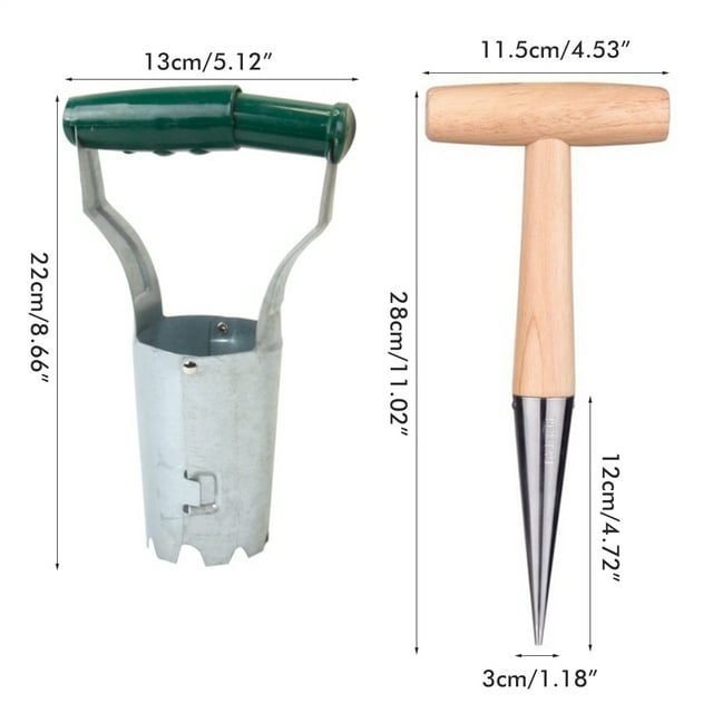 2 uds herramienta para plantar jardín plantador de mano trasplantador de plántulas para plantar trasplantador liberación automática del suelo