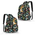 thumbnail image 2 of Kuiaobaty Dinosaur Print Kids Backpack for Boys 8-10 Palm Tree Print Backpack Bookbags with Multi Pockets Roomy School Bag for Primary School, Black, 2 of 7