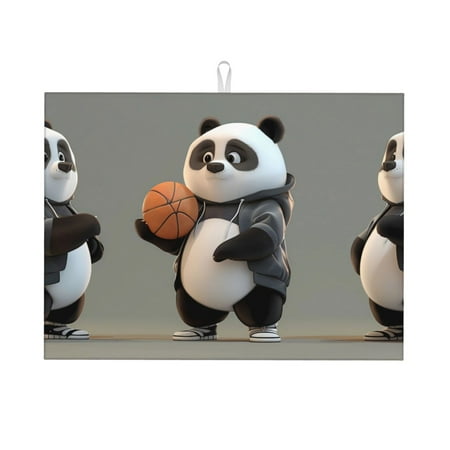 

Coaee Cartoon Pandas Basketball for Kitchen Drying Mat Dish Drying Mats for Kitchen Counter Foldable Water-Absorbent Suitable for Draining Racks