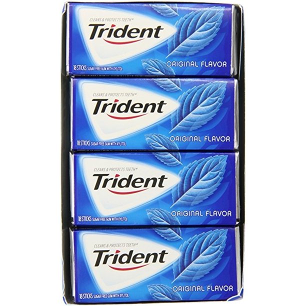 Trident Original Sugar Free with Xylitol Gum 18 Sticks 14 Pack (Pack
