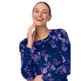 thumbnail image 6 of Aria Women’s Long Sleeve Stretch Velour 44" Sleepwear Nightgown, Sizes XS-5X, 6 of 7