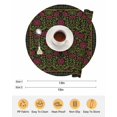 thumbnail image 6 of 13 Inch Round Placemats Set of 4, Vintage Red Roses Non Slip Heat Insulation PP Table Mats, Abstract Art Floral Green Leaves Washable Place Mats for Kitchen Dining Party Table Decor, 6 of 7