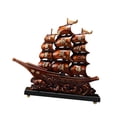 thumbnail image 4 of Esquirla Chinese Sailboat Statue Feng Shui Ornament, Home Decor Resin Sailing Boat Figurine Ship Model Sculpture for Study Living Room Brown, 4 of 8
