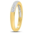 thumbnail image 4 of FB Jewels 14kt Yellow Gold Womens Round Pave-set Diamond Double Row Wedding Band 1/4 Cttw, 4 of 4