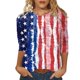 thumbnail image 1 of Camisetas de Manga Larga de las Mujeres Imprimir 3/4 Manga Cuello Redondo Blusa, Camiseta Casual para la Primavera Y el Verano, 1 of 4