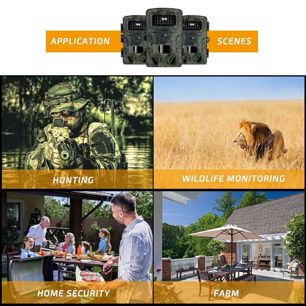 Mini Trail Camera 1080P HD Wildlife Scouting Hunting Game Camera with IR Night Vision Waterproof Video Camera