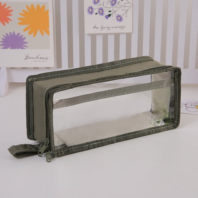 Fiudx Estuche Transparente de Moda, Bolsa de Almacenamiento de Gran Capacidad, Material Resistente Al Desgarro, Práctico Cierre de Cremallera, Organizador de Útiles Escolares, Organizador de Cosmétic
