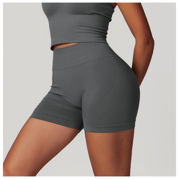 LYMAYTER Women Yoga Shorts for S-XL ‌Non-Roll Waist Biker Shorts High-Waist Quick-Dry Seamless Shorts